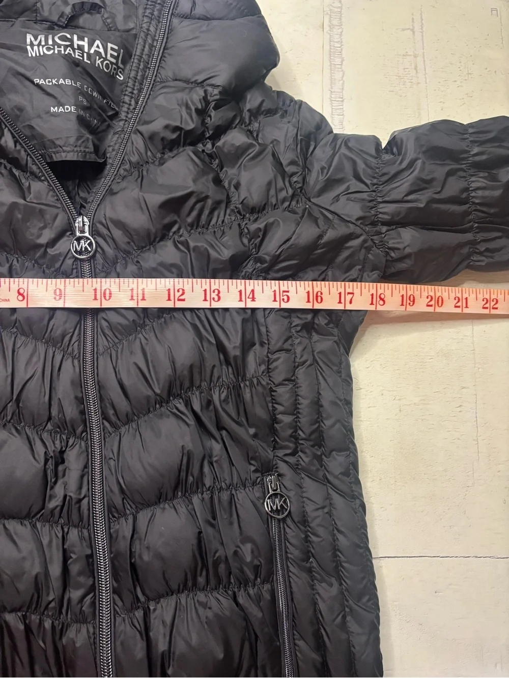 Michael Kors Down Packable Hooded Puffer Jacket Women Petite Small Quilted Black